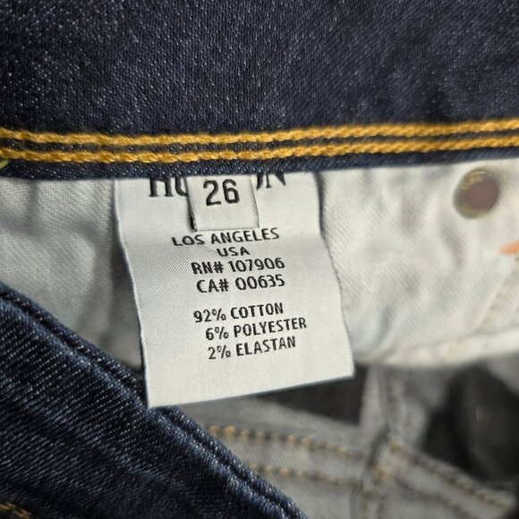 Hudson Ginny Crop Straight With Cuff Dark Wash Low Waist Flap Back Pockets - Picture 10 of 11